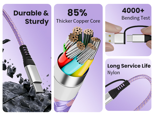 Durable Nylon Multi Charger Cord