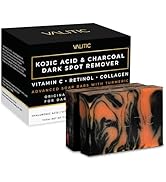 VALITIC Charcoal Kojic Acid Turmeric Black Soap Bar Dark Spot Remover for Body or Face Wash - 2 Pack