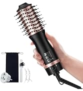 slopehill Mini Dual Voltage Hair Dryer Brush,1000 Watts Travel Hot Air Brush with European Plug, ...