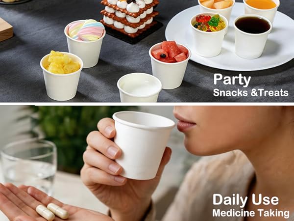 3 oz Bathroom Mouthwash Cups, Leak-Proof Small Paper Cups for Bathroom & Espresso