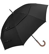 G4Free 52/62inch Wooden J Handle Golf Umbrella Windproof UV Protection Classic Stick Wedding Cane...