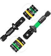 HitScrews Cleanable Reversible Magnetic Nut Driver Bit Set, 2" & 2.4"2 Pcs | S2 Steel Impact Flip...