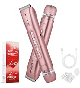 Bikini Trimmer for Women — 2-in-1 Replaceable Women's Facial Razor, Ceramic Blade,Intimate Area H...