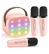 YLL Mini Karaoke Machine for Kids Adults: Portable Loud Speaker with 3 Wireless Microphones -Most...