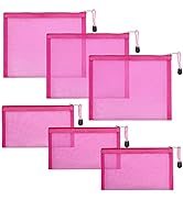 besharppin 6 Pack Mesh Cosmetic Bags, Nylon Makeup Pouches with Zipper for Home Office Purse Diap...