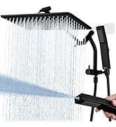 G-Promise All Metal 14 Inches Rain Shower Head with Handheld Built-in Power Wash Mode, 3-way Show...