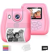 Kids Camera Instant Print, Christmas Birthday Gifts for 3-12 Year Old Girls Boys, 12MP Selfie Dig...