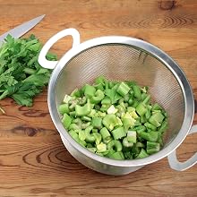 Stainless Steel Mesh Strainer, 4 Quart Colander for rinsing frying steaming