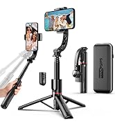 Smartphone Gimbal Stabilizer with Remote, Aluminum Extendable Selfie Stick Tripod, 360° Automatic...