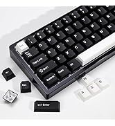 KBDiy WOB PBT Double Shot Custom Keycap Set,174 Keys Black and White Gaming Key Caps Cherry Profi...