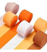 PartyWoo Crepe Paper Streamers 6 Rolls 492ft, Pack of Burnt Orange, Orange, Pumpkin Orange, Ivory...