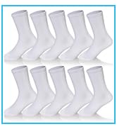 Kids Classic Crew Socks 10 Pairs Child Boy Girls Athletic Cotton Basic School Uniform Breathable