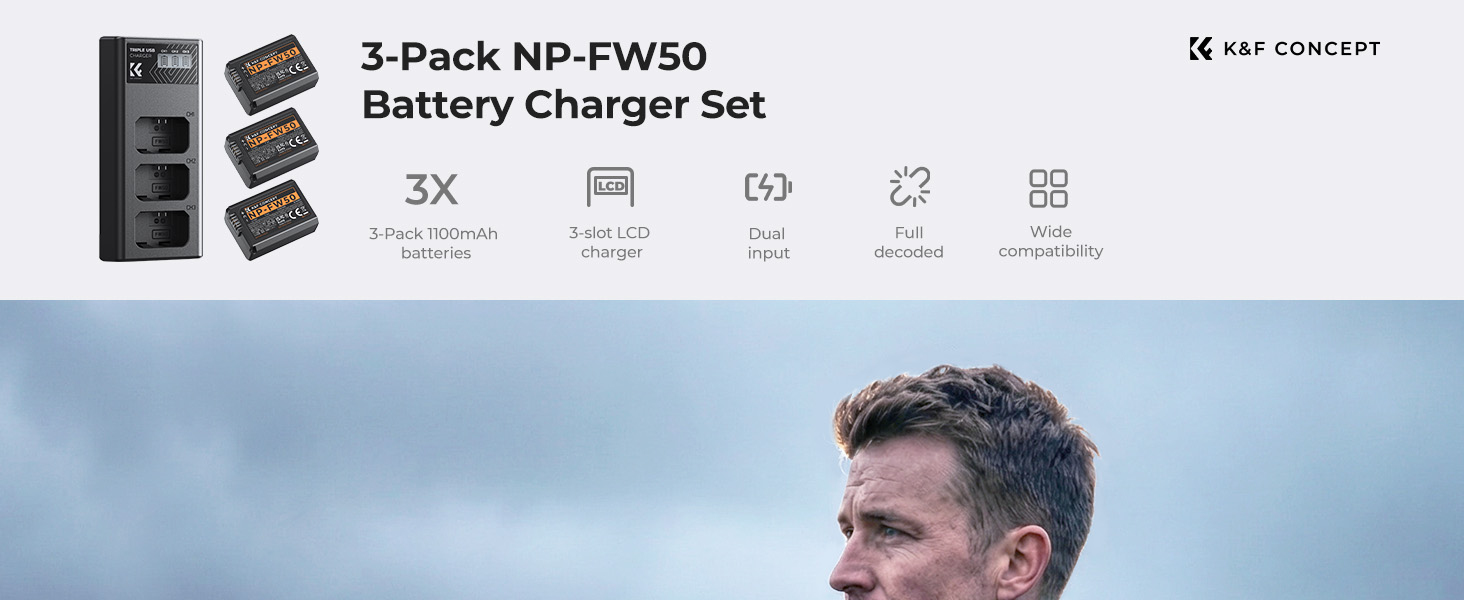 3*1100mAh NP-FW50 battery