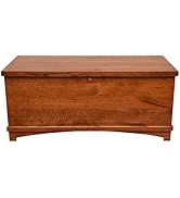 Rustic Red Door Co. Whitley Cedar Hope Chest with Flat Top – Amish Storage w/Anti-Slam Hinges – B...