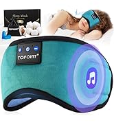 TOPOINT Sleep Mask with Headphones Bluetooth 5.4 Wireless, Sleep Headphone with Microphone Built-...