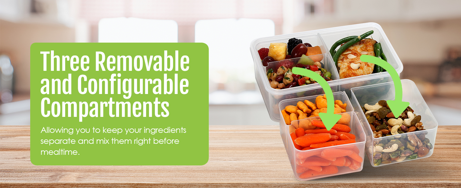 portion control containers food storage containers with lids caja de almuerzo compartimentos