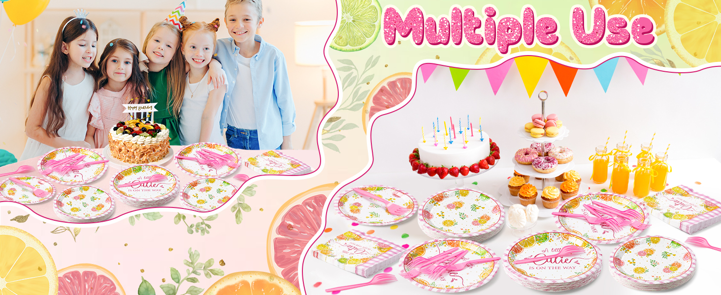 96Pcs Little Cutie Baby Shower Party Plate Supplies
