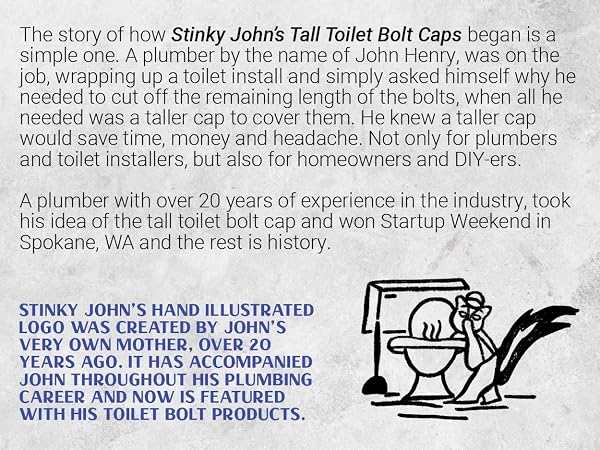 Stinky Johns Tall Toilet Bolt Caps