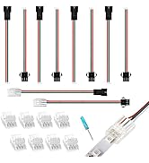 GXILEE 3 Pin LED Strip Connector Kit, 10 Pack Solderless 3 Pin Connectors, 5 Pairs JST SM Connect...