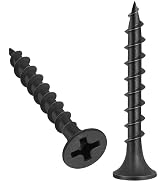 VGBUY 170pcs #6 × 1-1/2 inch Drywall Screws, Black Wood Screws, Coarse Thread Sheetrock Screws, P...