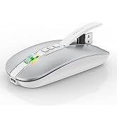FMOUSE Bluetooth Mouse for Laptop,Slim & Silent Wireless Travel mice USB C Rechargeable 2400 DPI ...