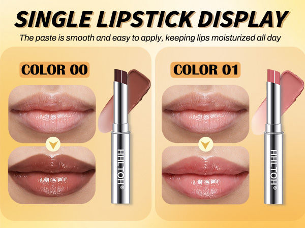Black & Dusty Pink Tinted Lip Balm for Women, Hydrating Lip Oil Stick Lipstick for Mature Skin