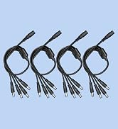 ANLINK 4PCS 1 to 4 Way DC Power Splitter Cable, 1 Female to 4 Male Connector, DC Plug 5.5mm x 2.1...