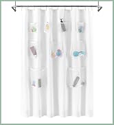 shower curtain or liner with pockets