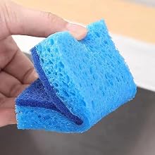 Compressed Cellulose Sponges Non-Scratch Natural Sponge Cleaning Scrub Sponge kitchen Cut-Outs DIY