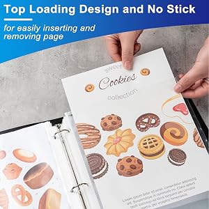 lastic Sleeves for Binders, Top Loading Paper Protector Letter Size