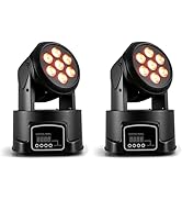 MINEJIE RGBW 12 Colors Moving Head Light,7X10W Professional DJ Stage Lighting with DMX Control,So...