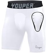 Youper Athletic Supporter, Compression Shorts w/Soft Protective Athletic Cup, Adult Sizes