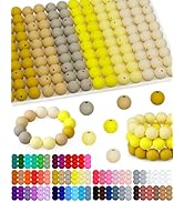 160PCS FIVEIZERO 15mm Silicone Beads for Keychain Making - Mixed Color Round Rubber Beads Bulk, D...