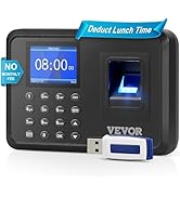 VEVOR Time Clock, Fingerprint Time Clocks for Employees Small Business, Biometric Time Clock with...