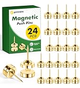 GOOZADA 24 Sets of Gold Magnetic Push Pins, Gold Flat Push Pins, Decorative Thumb Tacks for Wall,...