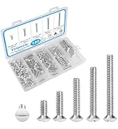 Yinpecly 120 PCS White Wall Plate Screws Kit, White Outlet Screws 6-32 Thread Electrical Cover Pa...