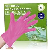 GENERALCARE 100PCS Disposable Plastic Gloves for Food Handling, Cooking, Service | Pink | Size M?