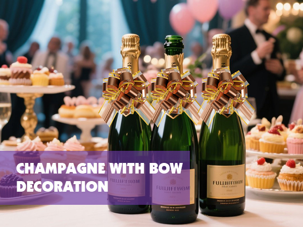 Champagne with bow decoration