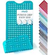 SlipX Solutions 39"x16" Power Grip Non Slip Bathtub Shower Mat, Aqua | Stronger Wet Surface Prote...