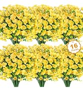 Besteek 16 Bundles Artificial Flowers for Outdoors Decoration, Fake Pansy Flowers UV Resistant Si...