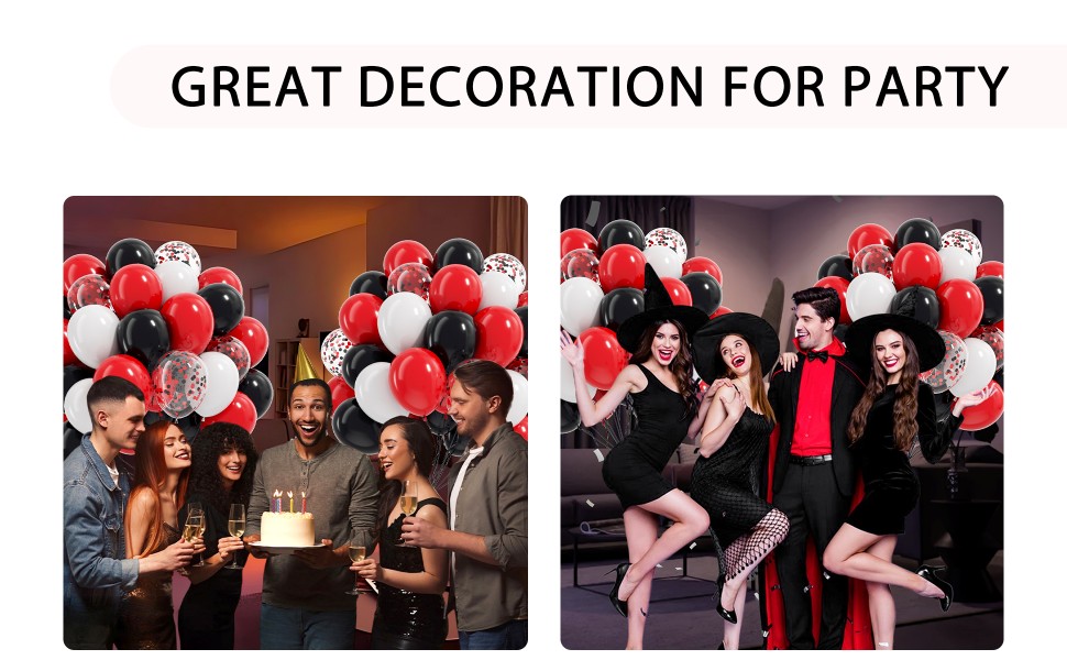 red black balloons