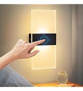 SURPALIG Battery Operated Wall Sconce, 4000mAh Touch Control Bedside Night Light Dimmable Wall Li...