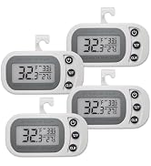 Digital Frigerator Thermometer 4 pack, Thermometer Refrigerator with Large LCD Screen, Stand and ...