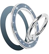 Guppy Magnetic Phone Ring Holder, Glitter Magnet Finger Ring Grip Stand Holder, 360° Rotation wit...