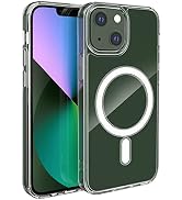leChivée for iPhone 13 Mini Mag Safe Case Clear, Crystal Hard Back Shockproof Magnetic 13 Mini Cl...
