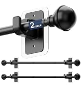 ENJOYBASICS 2 Pack No Drill Curtain Rods for Window 28 to 48 Inches, 5/8 Inch Diameter Renter Fri...
