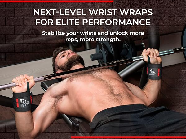 Gym athlete using lifting straps to secure grip on heavy barbell