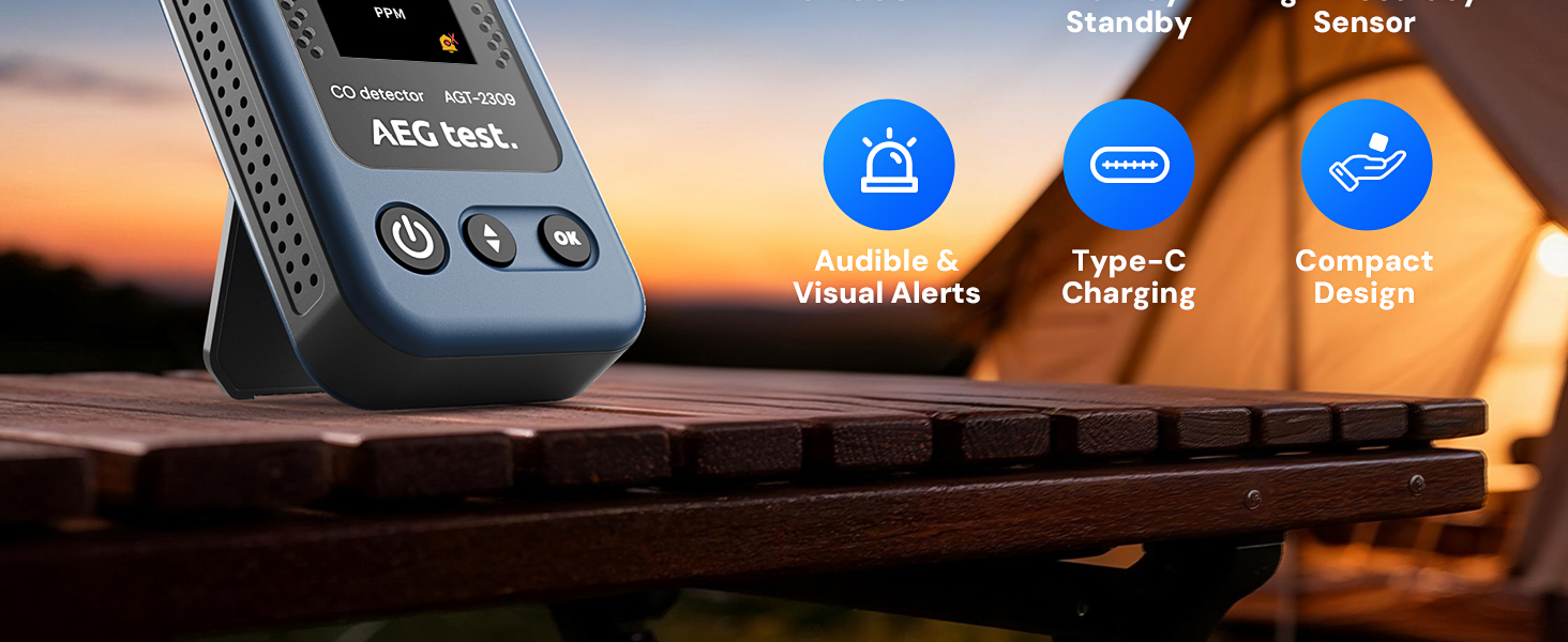 carbon monoxide detector co meter for home rv camping