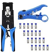 Delgada Multifunctional Coax Compression Connector Crimper Kit,Coaxial Cable TV Repair Bnc Compre...