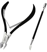 Cuticle Trimmer with Cuticle Pusher Professional Stainless Steel Cuticle Cutter Sharp Blades Doub...